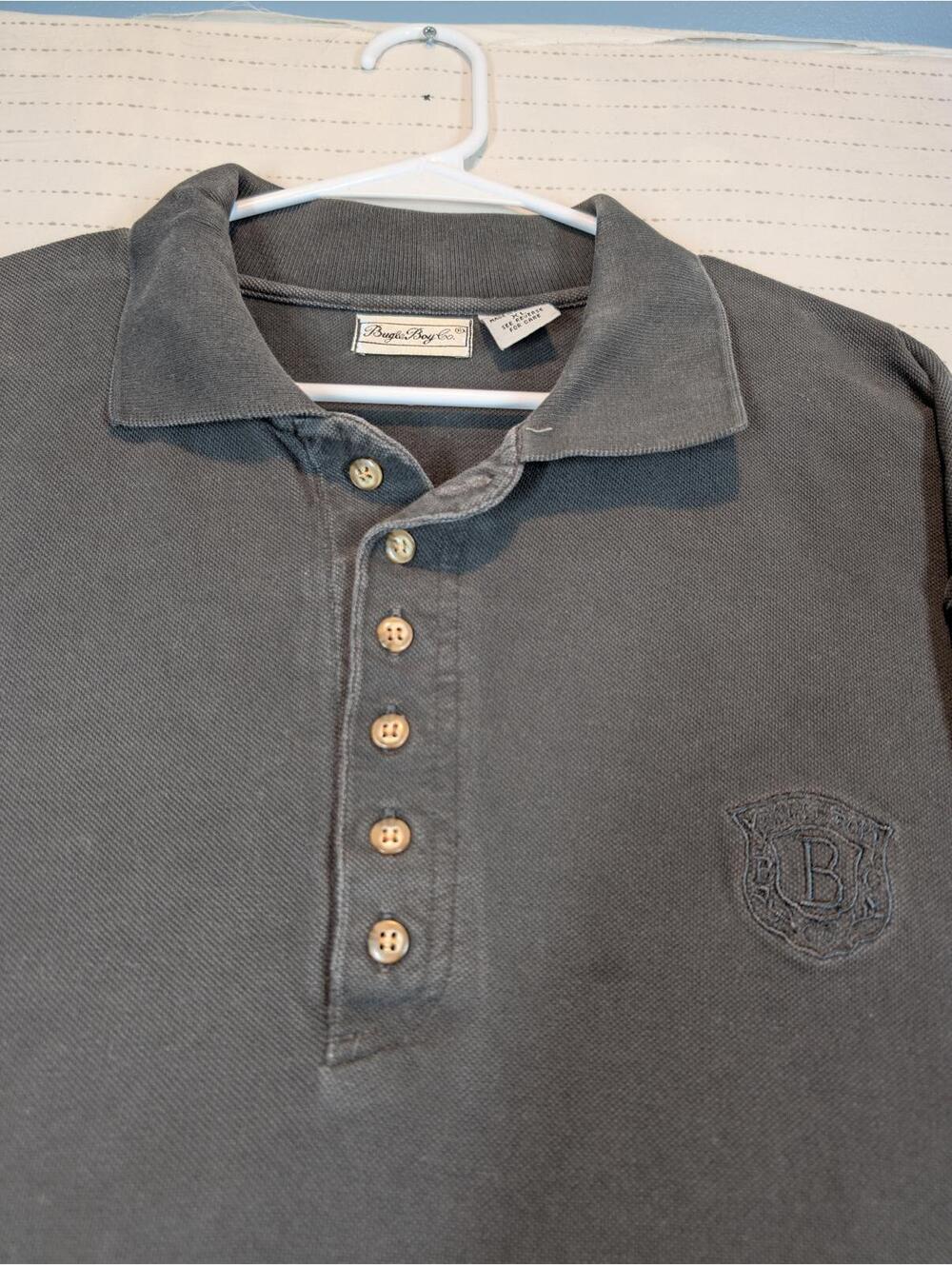 Bugle Boy Co Vintage Polo Shirt Embroidered Crest Short Sleeve Mens XL - Picture 4 of 6